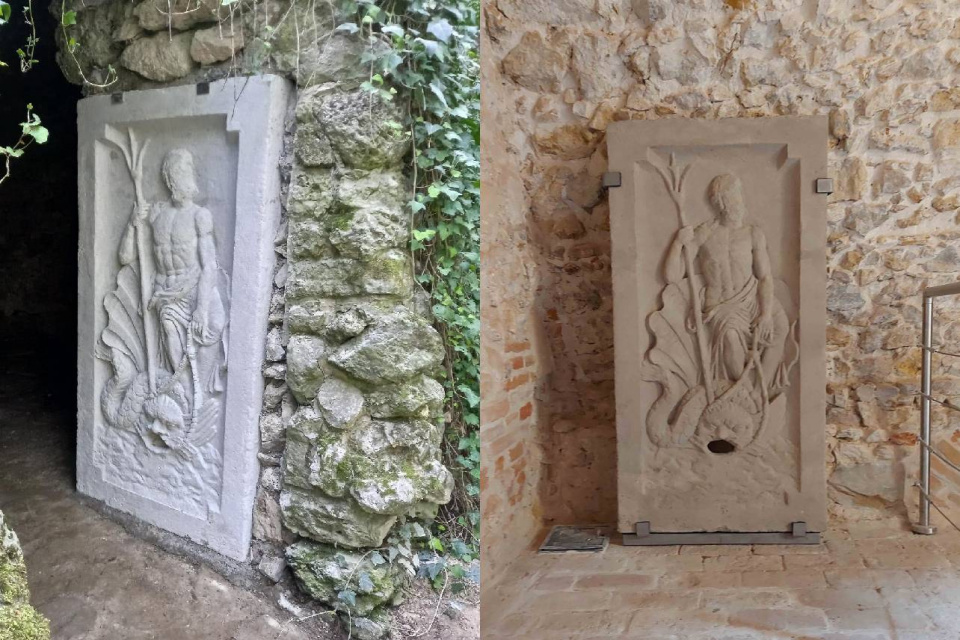 V priestoroch zámku nájdeme dva reliéfy | Zdroj: Mesto Hlohovec